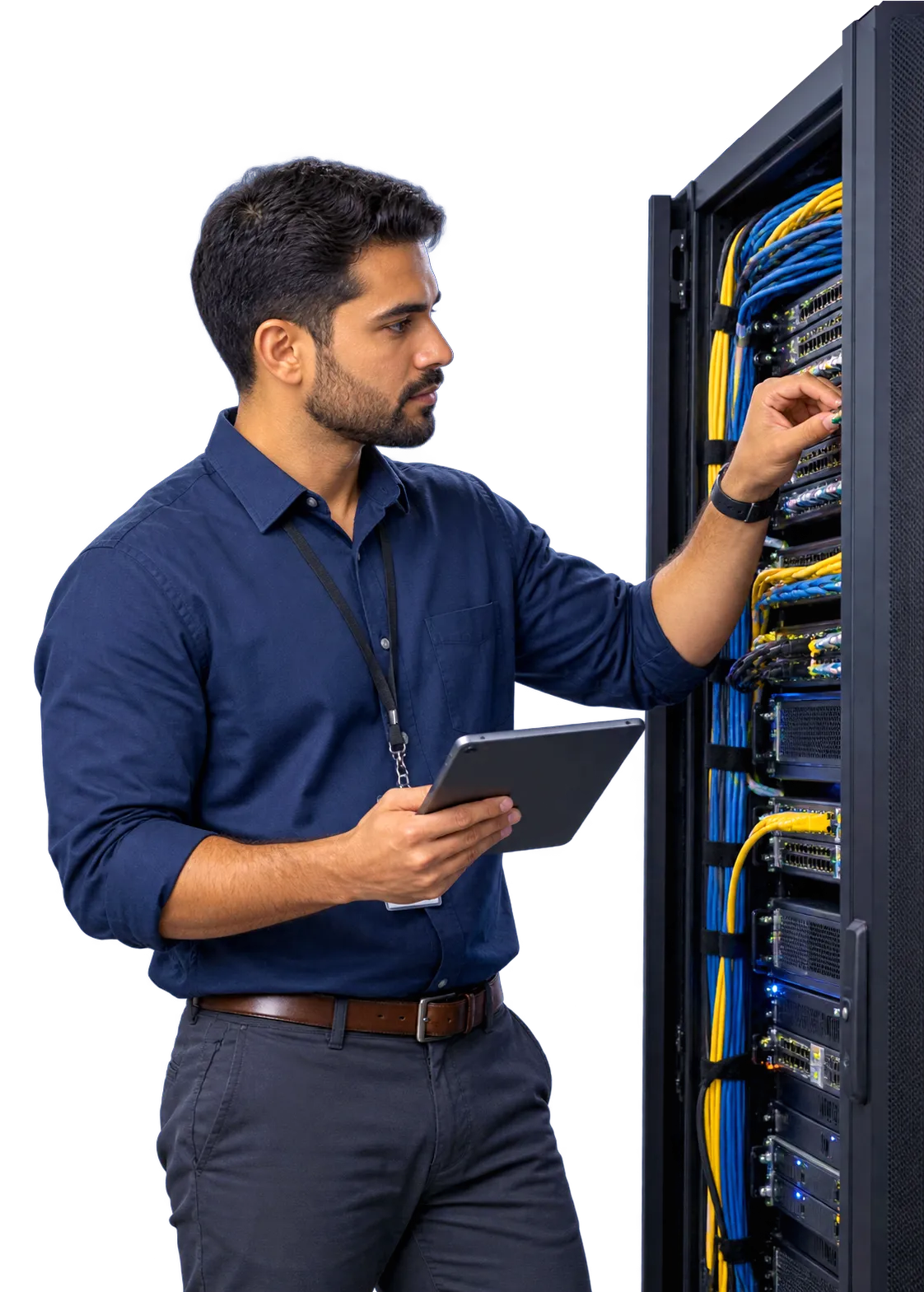 An Encore cybersecurity engineer at work